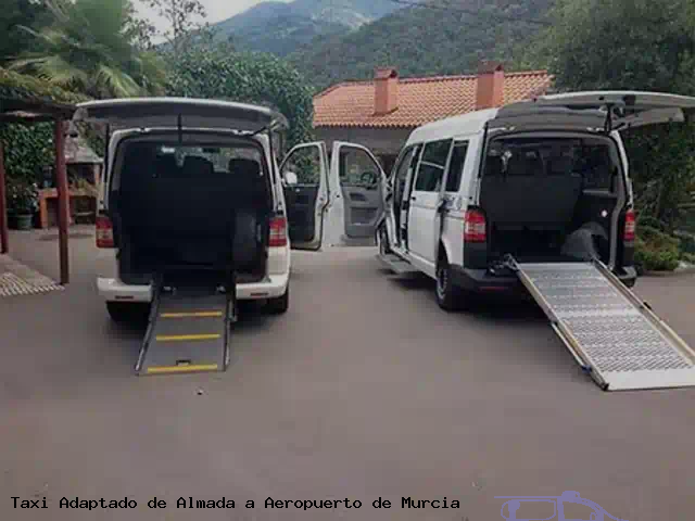 Taxi accesible de Aeropuerto de Murcia a Almada